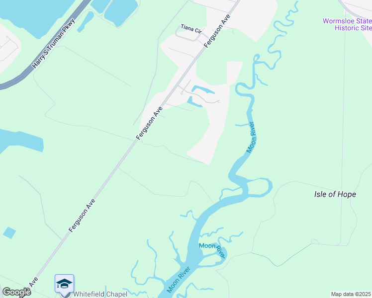 map of restaurants, bars, coffee shops, grocery stores, and more near 4 Southwood Drive in Savannah