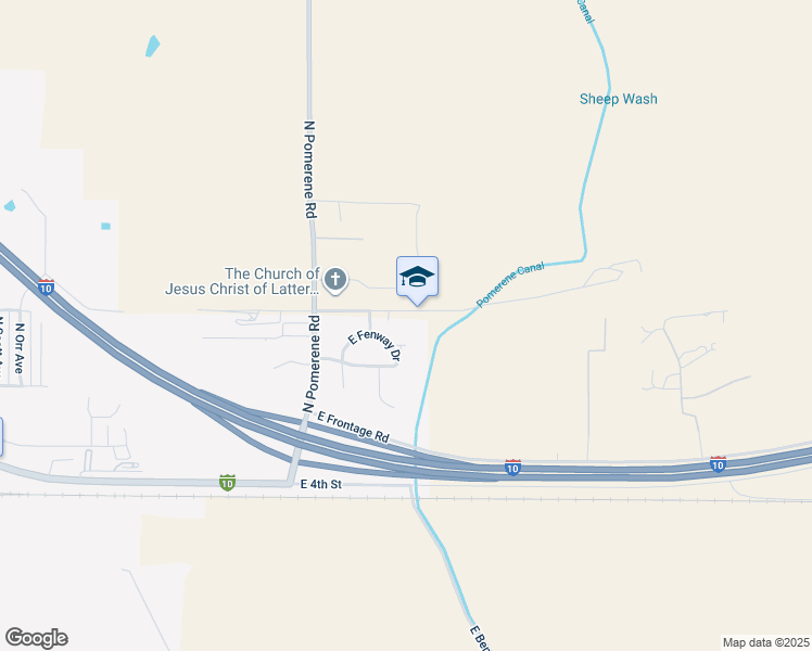 map of restaurants, bars, coffee shops, grocery stores, and more near 1275 East Barney Lane in Benson