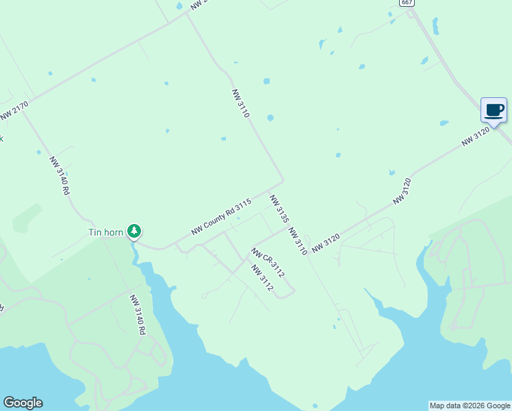 map of restaurants, bars, coffee shops, grocery stores, and more near 3899 Northwest County Road 3111 in Purdon