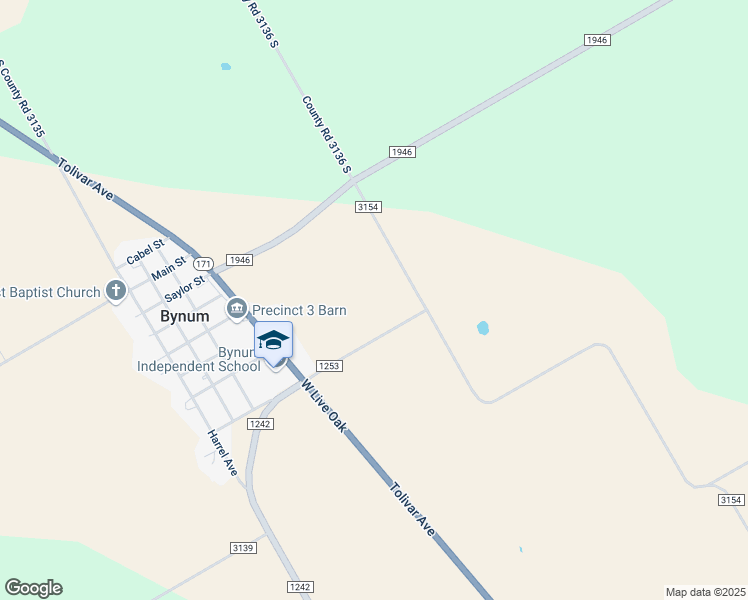 map of restaurants, bars, coffee shops, grocery stores, and more near in Bynum