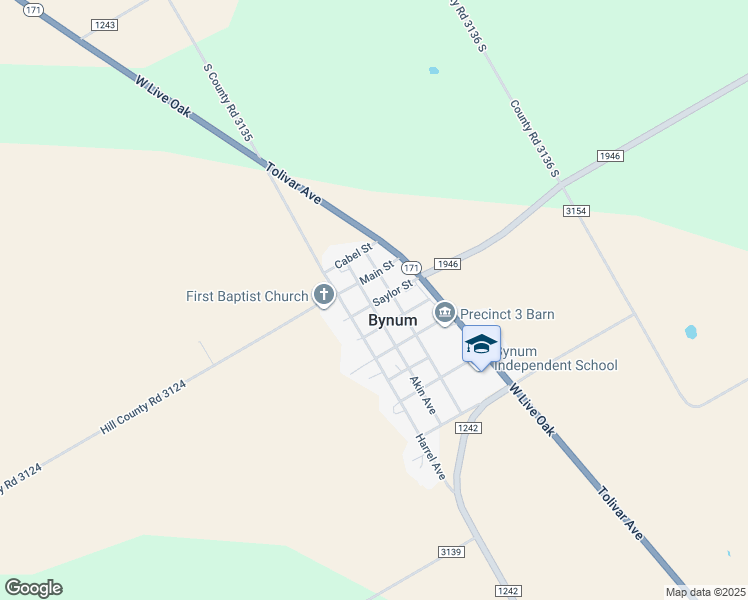 map of restaurants, bars, coffee shops, grocery stores, and more near 204 Saylor Street in Bynum