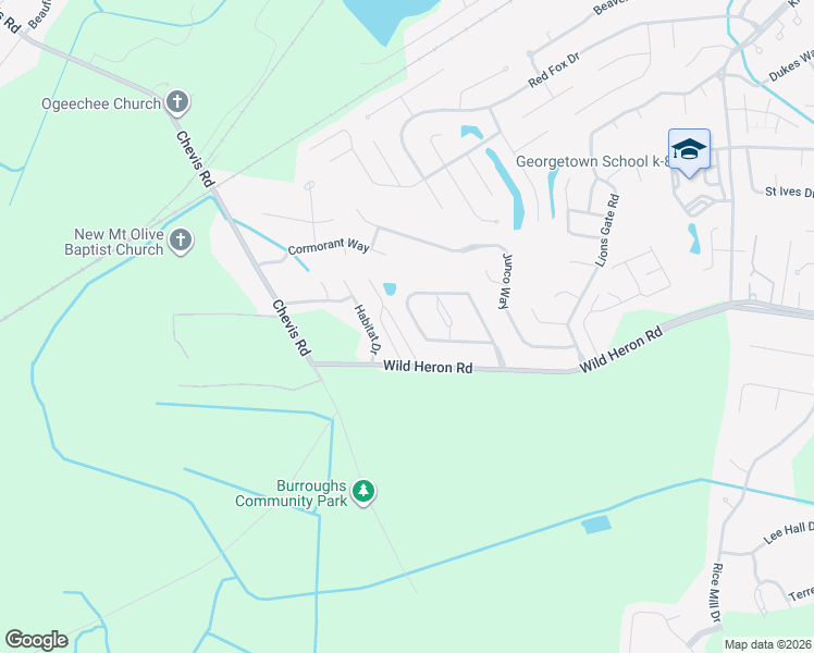 map of restaurants, bars, coffee shops, grocery stores, and more near 158 Cherryfield Lane in Savannah