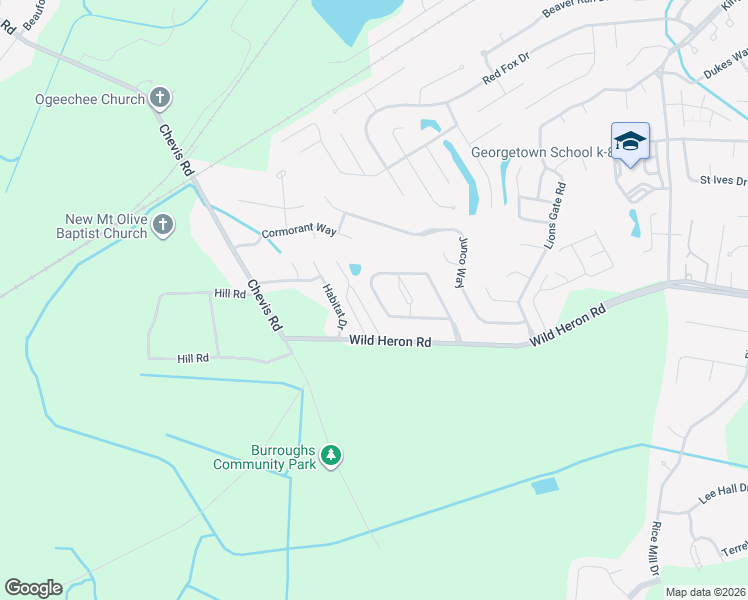 map of restaurants, bars, coffee shops, grocery stores, and more near 158 Cherryfield Lane in Savannah