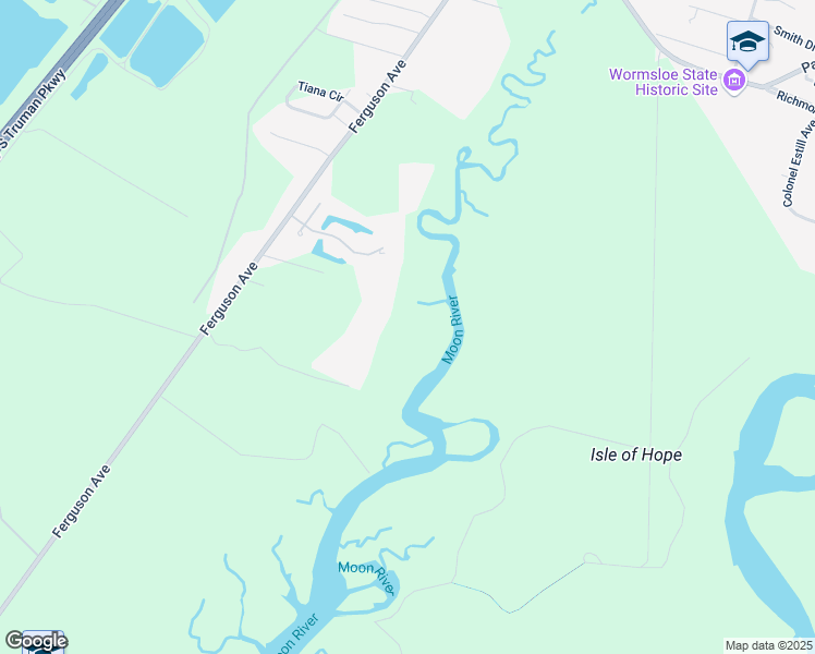 map of restaurants, bars, coffee shops, grocery stores, and more near 9104 Ferguson Avenue in Savannah