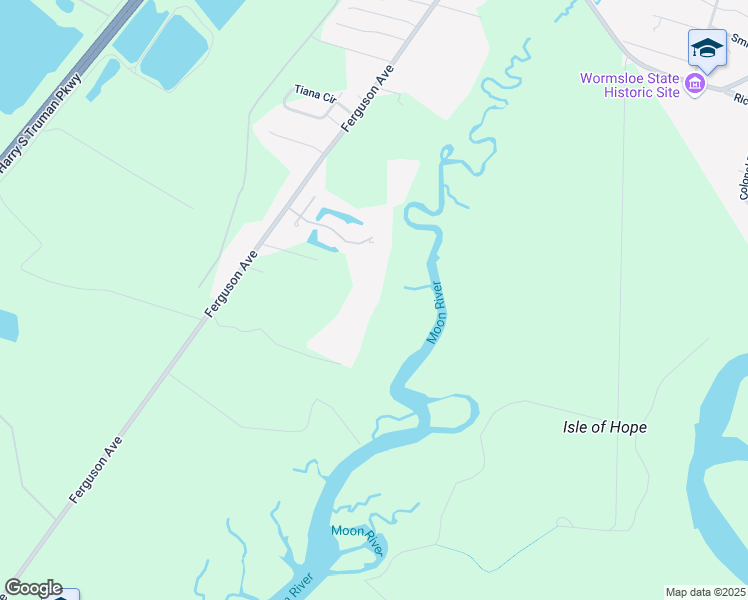 map of restaurants, bars, coffee shops, grocery stores, and more near 9104 Ferguson Avenue in Savannah