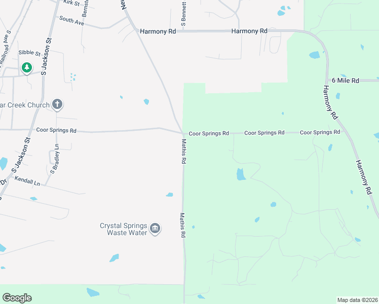 map of restaurants, bars, coffee shops, grocery stores, and more near 1001-2467 Mathis Road in Crystal Springs