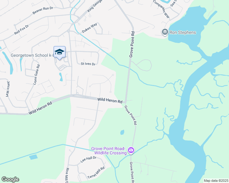 map of restaurants, bars, coffee shops, grocery stores, and more near 203 South Springhouse Drive in Savannah