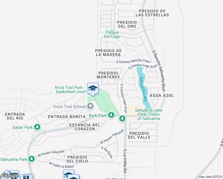 map of restaurants, bars, coffee shops, grocery stores, and more near 17 East Placita Vista Alegre in Sahuarita