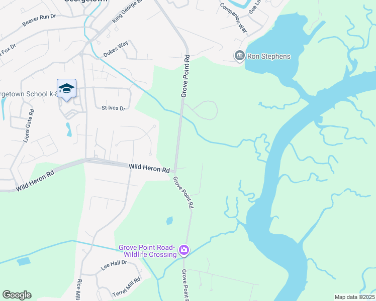 map of restaurants, bars, coffee shops, grocery stores, and more near 2140 Grove Point Road in Savannah