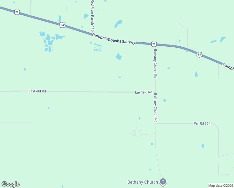 map of restaurants, bars, coffee shops, grocery stores, and more near 243 Layfield Road in Coushatta