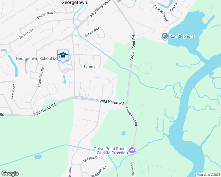 map of restaurants, bars, coffee shops, grocery stores, and more near 203 South Springhouse Drive in Savannah