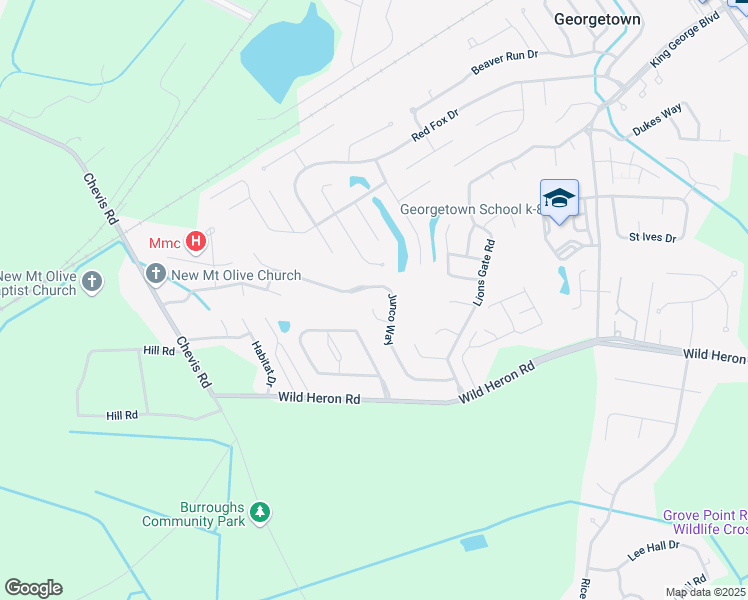 map of restaurants, bars, coffee shops, grocery stores, and more near 8 Ibis Way in Savannah