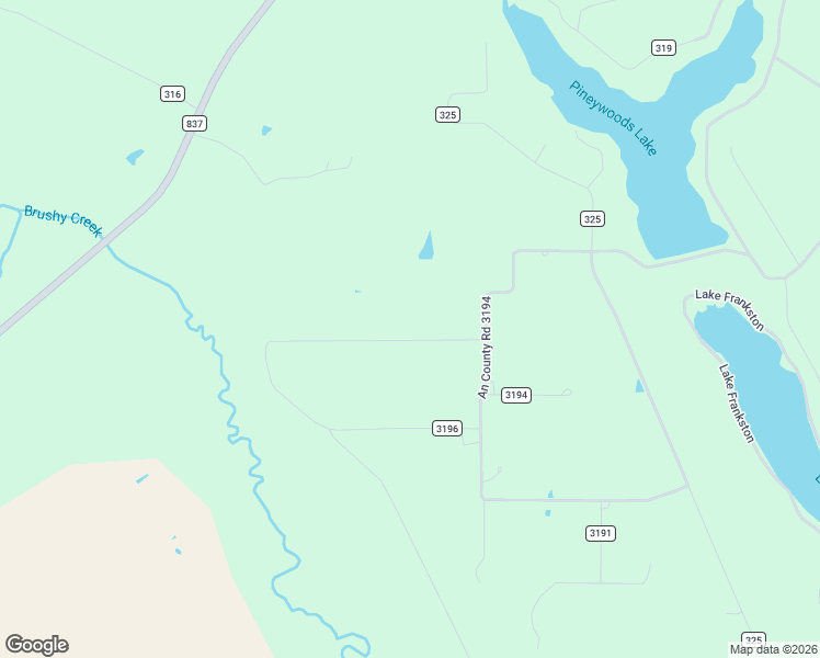 map of restaurants, bars, coffee shops, grocery stores, and more near 300 An County Road 3193 in Frankston