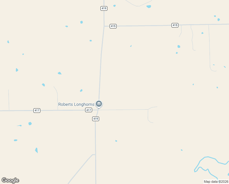 map of restaurants, bars, coffee shops, grocery stores, and more near County Road 419 in Comanche