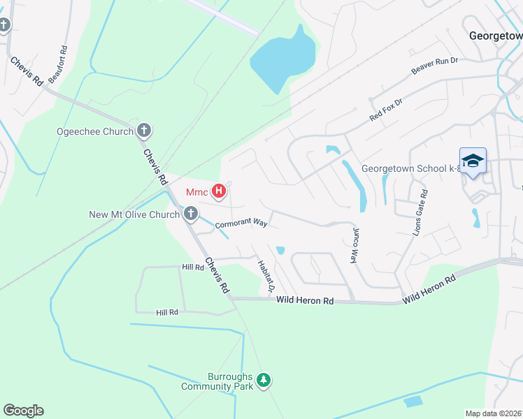 map of restaurants, bars, coffee shops, grocery stores, and more near 193 Junco Way in Savannah