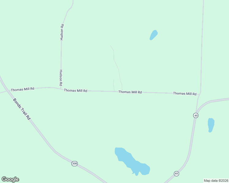 map of restaurants, bars, coffee shops, grocery stores, and more near Thomas Mill Road in Americus