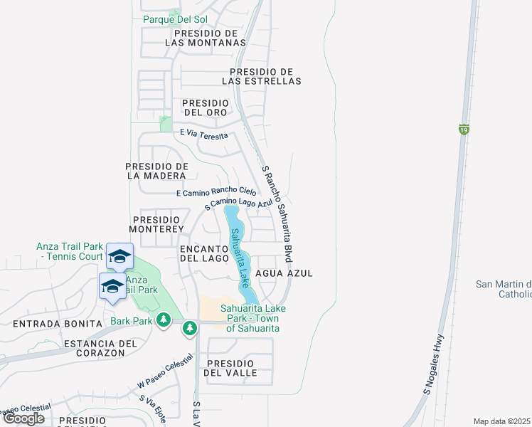 map of restaurants, bars, coffee shops, grocery stores, and more near 514 East Calle Amura in Sahuarita