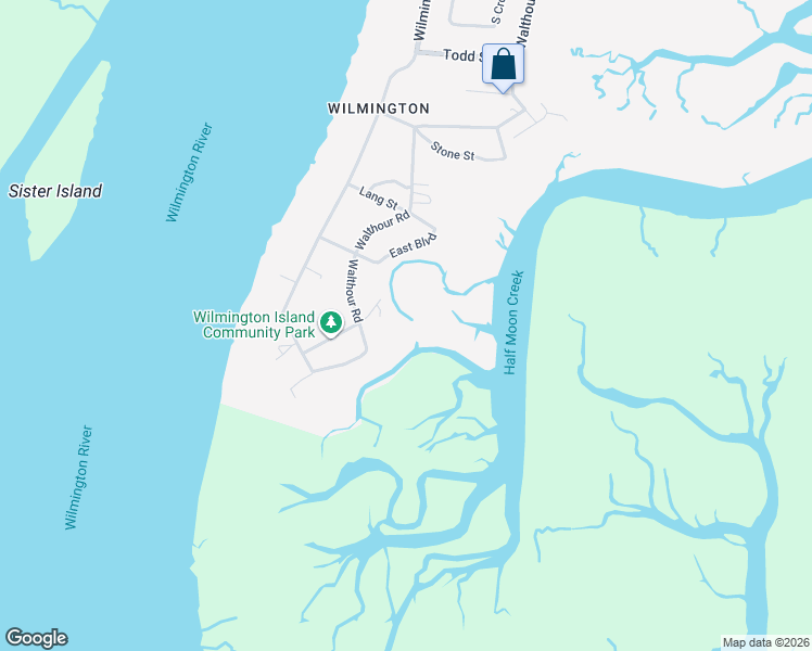 map of restaurants, bars, coffee shops, grocery stores, and more near 2238 Cohen Street in Savannah