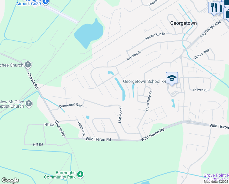 map of restaurants, bars, coffee shops, grocery stores, and more near 9 Bitterroot Lane in Savannah