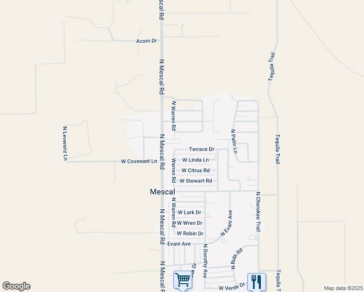 map of restaurants, bars, coffee shops, grocery stores, and more near 3180 Terrace Drive in Benson