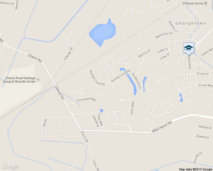 map of restaurants, bars, coffee shops, grocery stores, and more near 105 Dovetail Crossing in Savannah