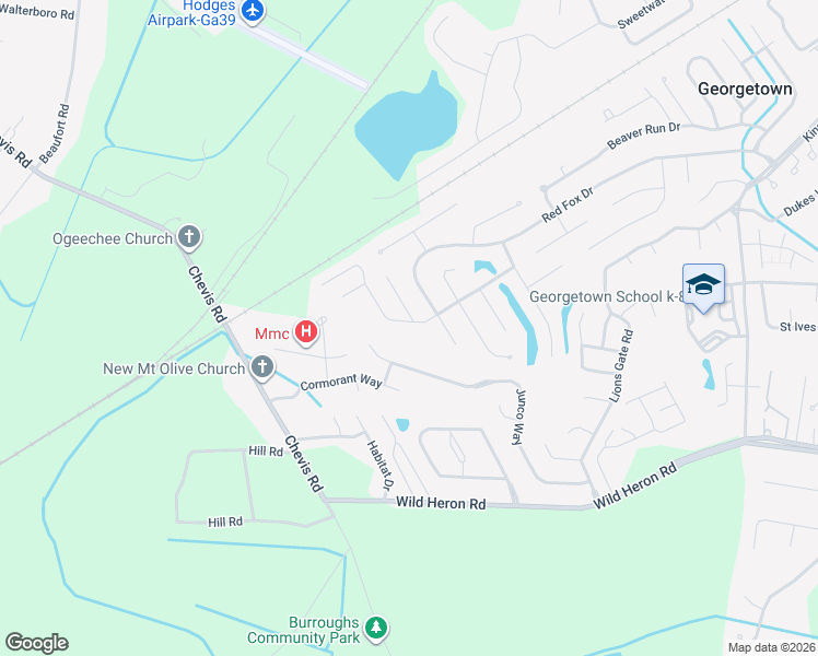 map of restaurants, bars, coffee shops, grocery stores, and more near 105 Dovetail Crossing in Savannah