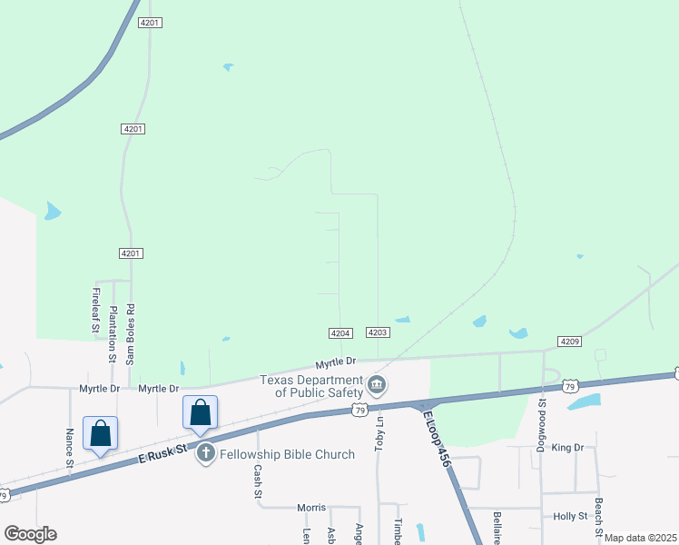 map of restaurants, bars, coffee shops, grocery stores, and more near County Road 4204 in Jacksonville