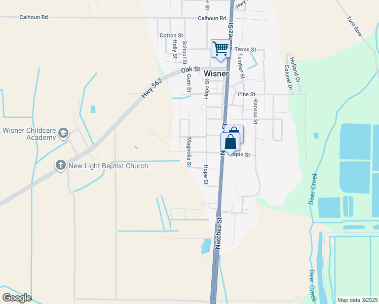 map of restaurants, bars, coffee shops, grocery stores, and more near 227 Maple St in Wisner