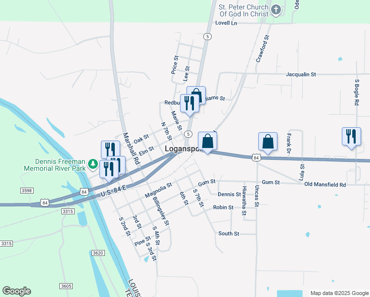 map of restaurants, bars, coffee shops, grocery stores, and more near in Logansport