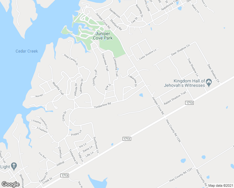 map of restaurants, bars, coffee shops, grocery stores, and more near 110 Comanche Trail in Whitney