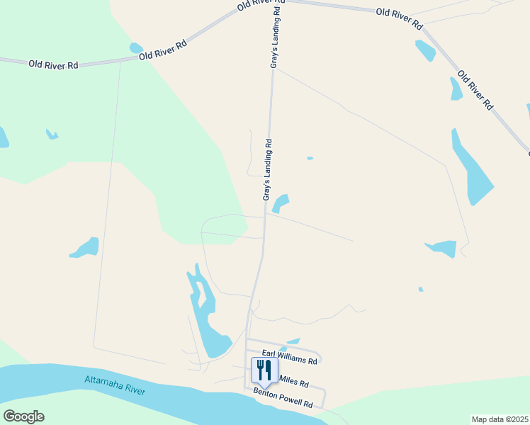 map of restaurants, bars, coffee shops, grocery stores, and more near 212 Gray's Landing Road in Uvalda