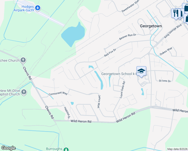 map of restaurants, bars, coffee shops, grocery stores, and more near 9 Bitterroot Lane in Savannah