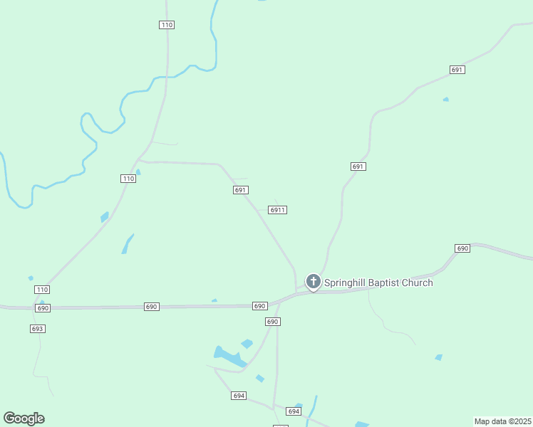 map of restaurants, bars, coffee shops, grocery stores, and more near County Road 691 in Shubuta