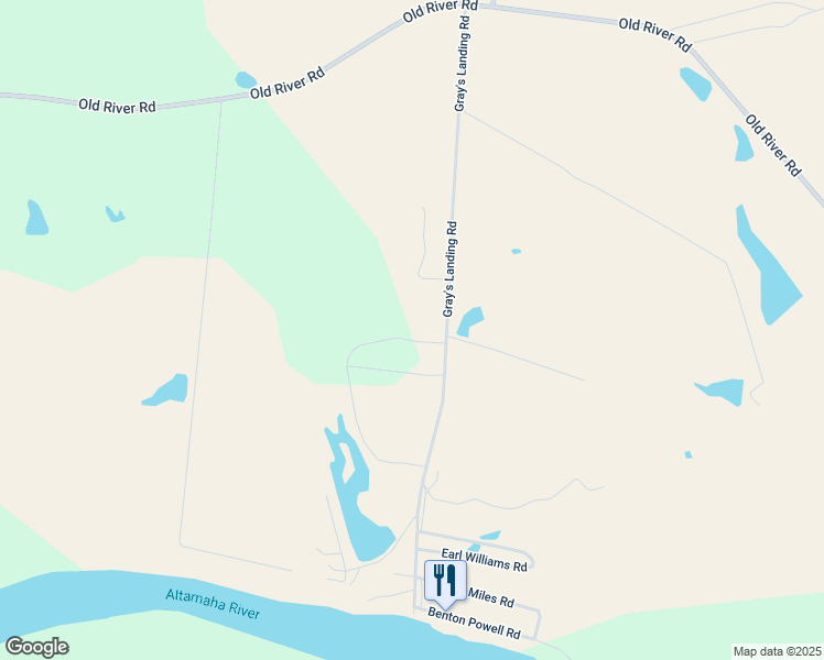 map of restaurants, bars, coffee shops, grocery stores, and more near 212-374 Gray's Landing Road in Uvalda