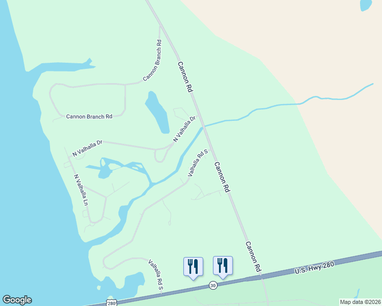 map of restaurants, bars, coffee shops, grocery stores, and more near 100-298 Valhalla Rd S in Cordele
