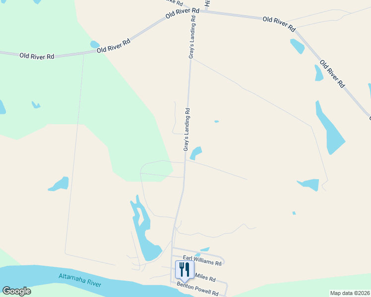 map of restaurants, bars, coffee shops, grocery stores, and more near 480 Gray's Landing Road in Uvalda