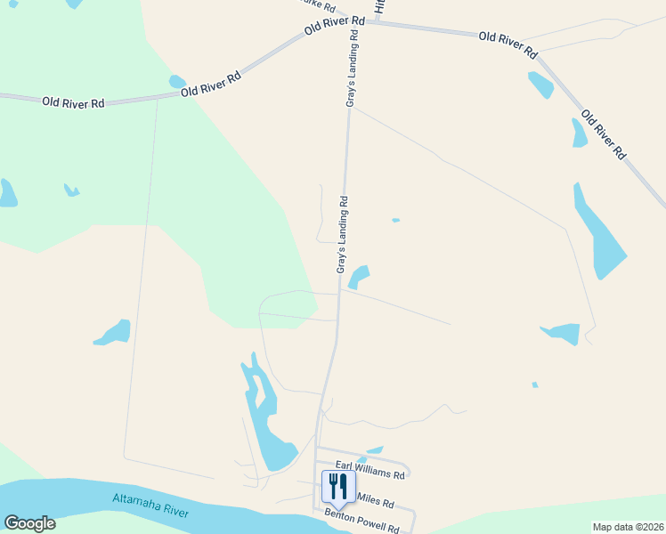 map of restaurants, bars, coffee shops, grocery stores, and more near 480 Gray's Landing Road in Uvalda