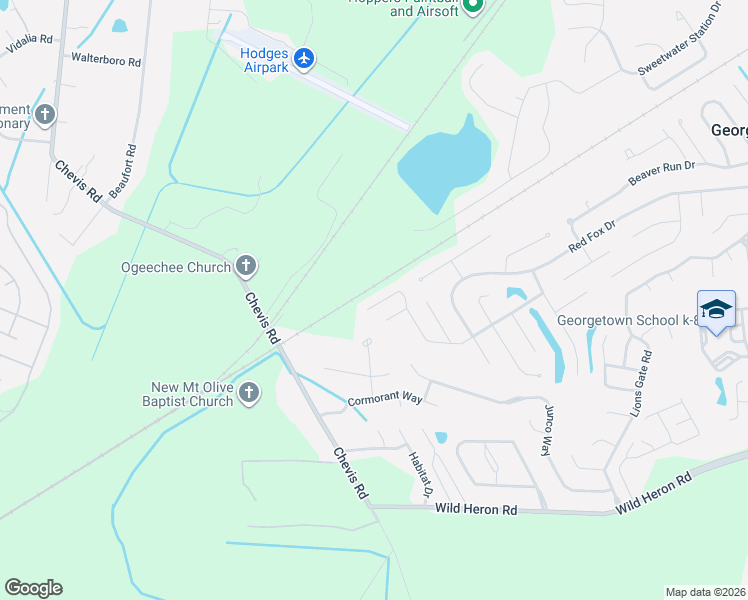 map of restaurants, bars, coffee shops, grocery stores, and more near 151 Dovetail Crossing in Savannah