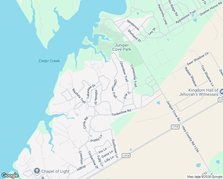 map of restaurants, bars, coffee shops, grocery stores, and more near 132 Choctaw Trail in Whitney