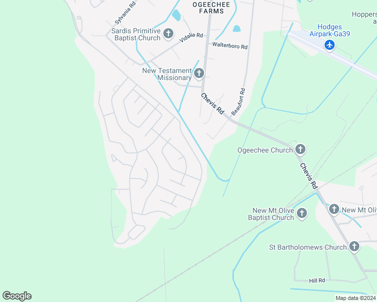 map of restaurants, bars, coffee shops, grocery stores, and more near 1521 Bradley Boulevard in Savannah