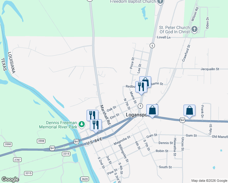 map of restaurants, bars, coffee shops, grocery stores, and more near 503 Marshall Road in Logansport