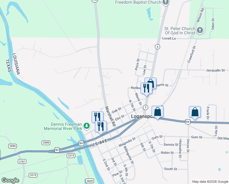 map of restaurants, bars, coffee shops, grocery stores, and more near 503 Marshall Road in Logansport