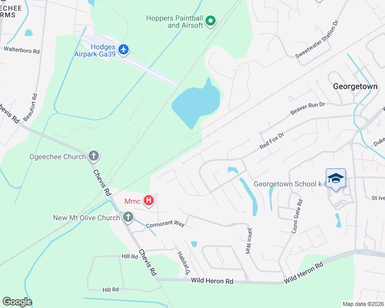 map of restaurants, bars, coffee shops, grocery stores, and more near 110 West White Hawthorne Drive in Savannah