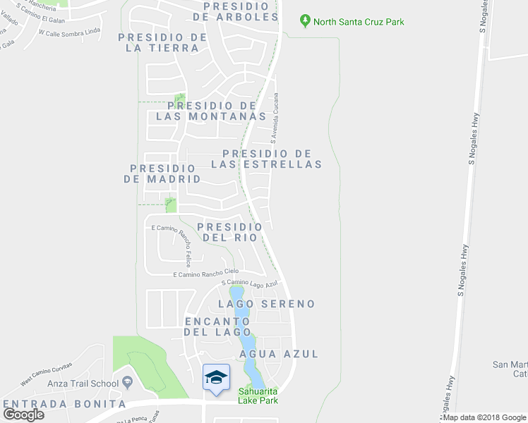 map of restaurants, bars, coffee shops, grocery stores, and more near 456 East Placita Cordel in Sahuarita