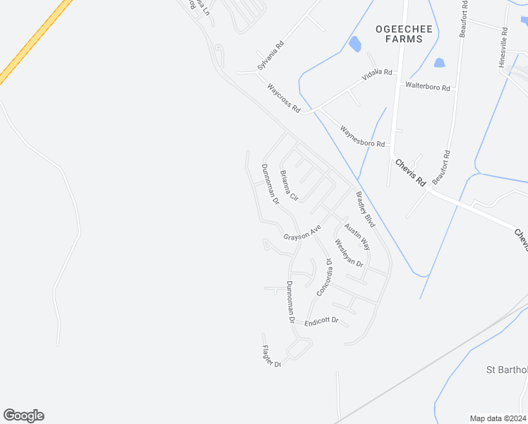 map of restaurants, bars, coffee shops, grocery stores, and more near 153 Grayson Avenue in Savannah