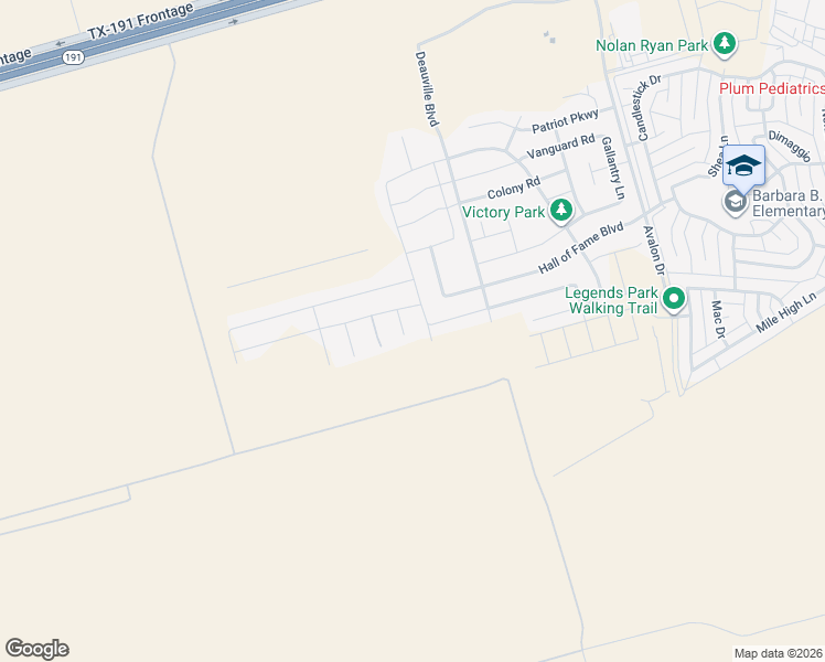 map of restaurants, bars, coffee shops, grocery stores, and more near Avalon in Midland