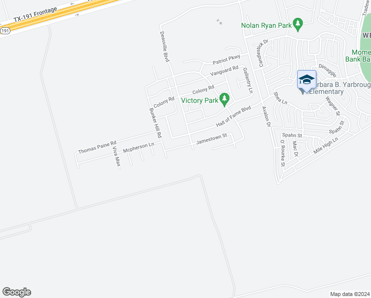 map of restaurants, bars, coffee shops, grocery stores, and more near 6807 Jamestown Street in Midland