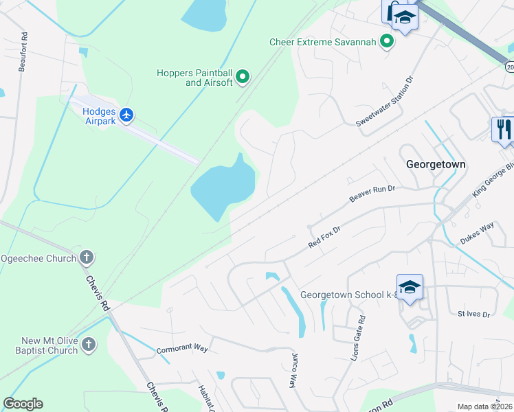 map of restaurants, bars, coffee shops, grocery stores, and more near 500 Grove Point Road in Savannah