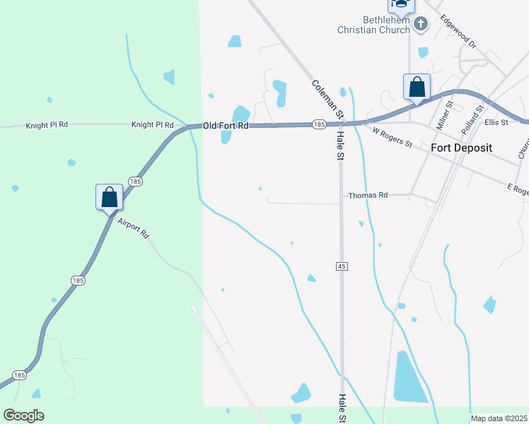 map of restaurants, bars, coffee shops, grocery stores, and more near in Fort Deposit