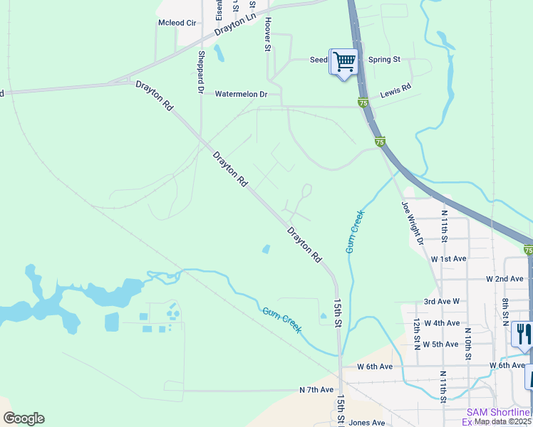map of restaurants, bars, coffee shops, grocery stores, and more near 1113 Drayton Road in Cordele